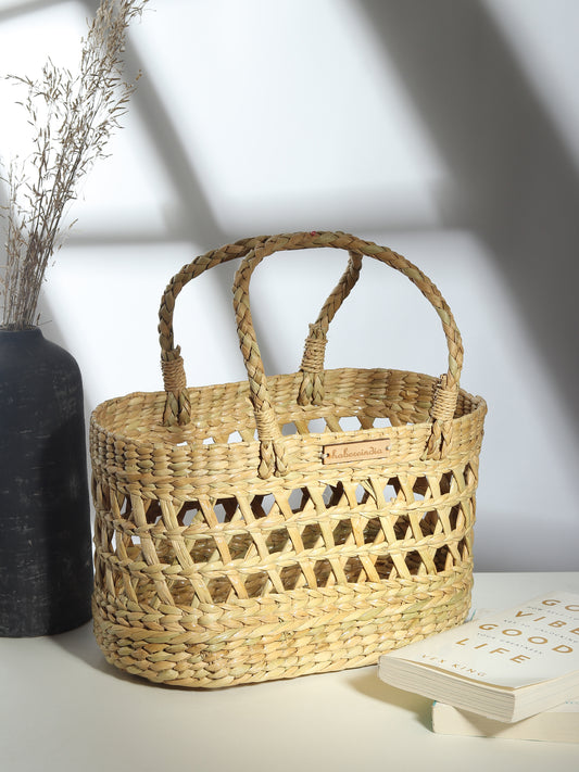 Seagrass Fruit Hamper Basket Oval - Jali