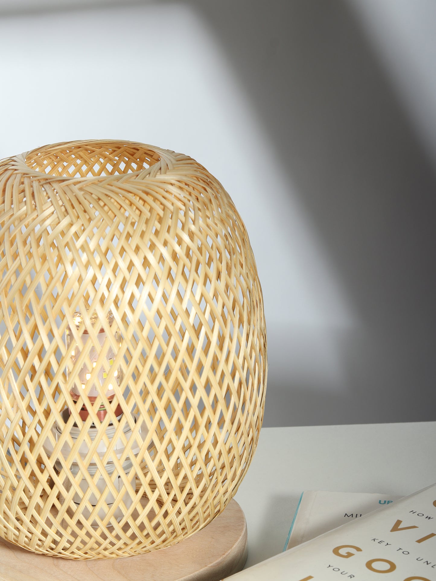 Lampe en bambou | Lampe de table en rotin