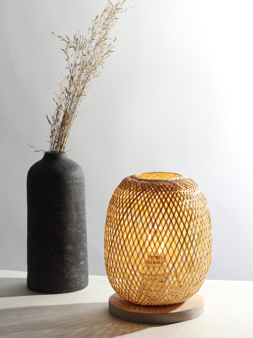Buy Online Bamboo Lamp Cane Table Lamp Habere India