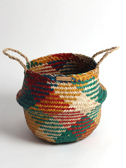 Plantes et paniers de rangement en jonc de mer - Multicolore