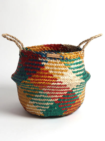 Plantes et paniers de rangement en jonc de mer - Multicolore