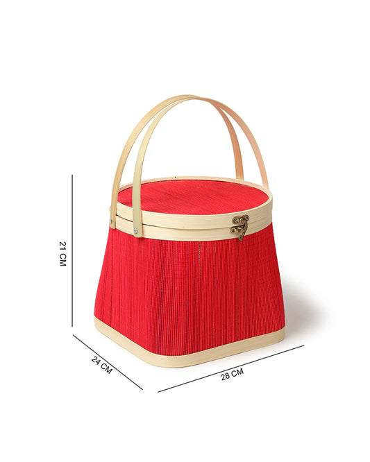 Multi-Purpose Bamboo Picnic Basket for Food, Picnic & Leisure Use