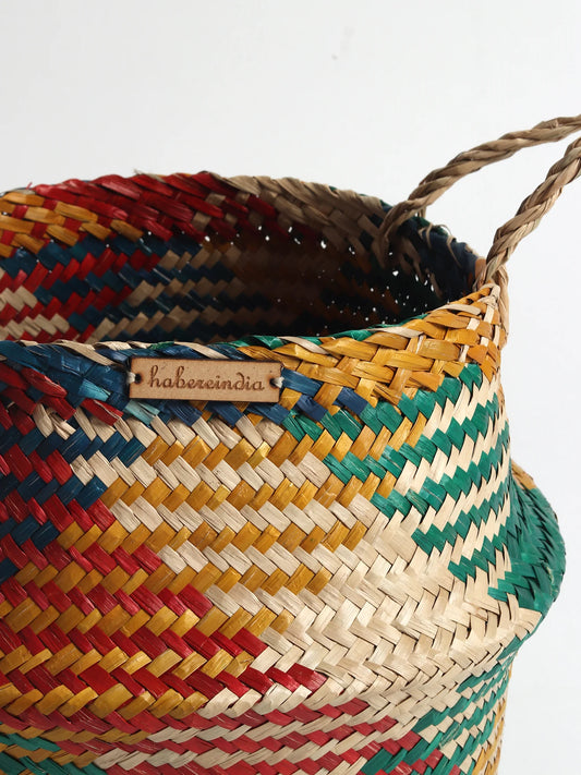 Handwoven Belly Basket for Houseplants & Soft Storage