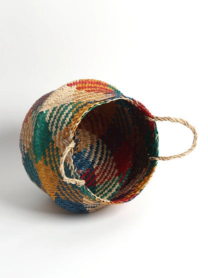Plantes et paniers de rangement en jonc de mer - Multicolore