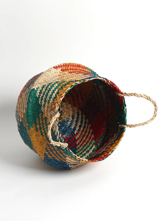 Handwoven Belly Basket for Houseplants & Soft Storage