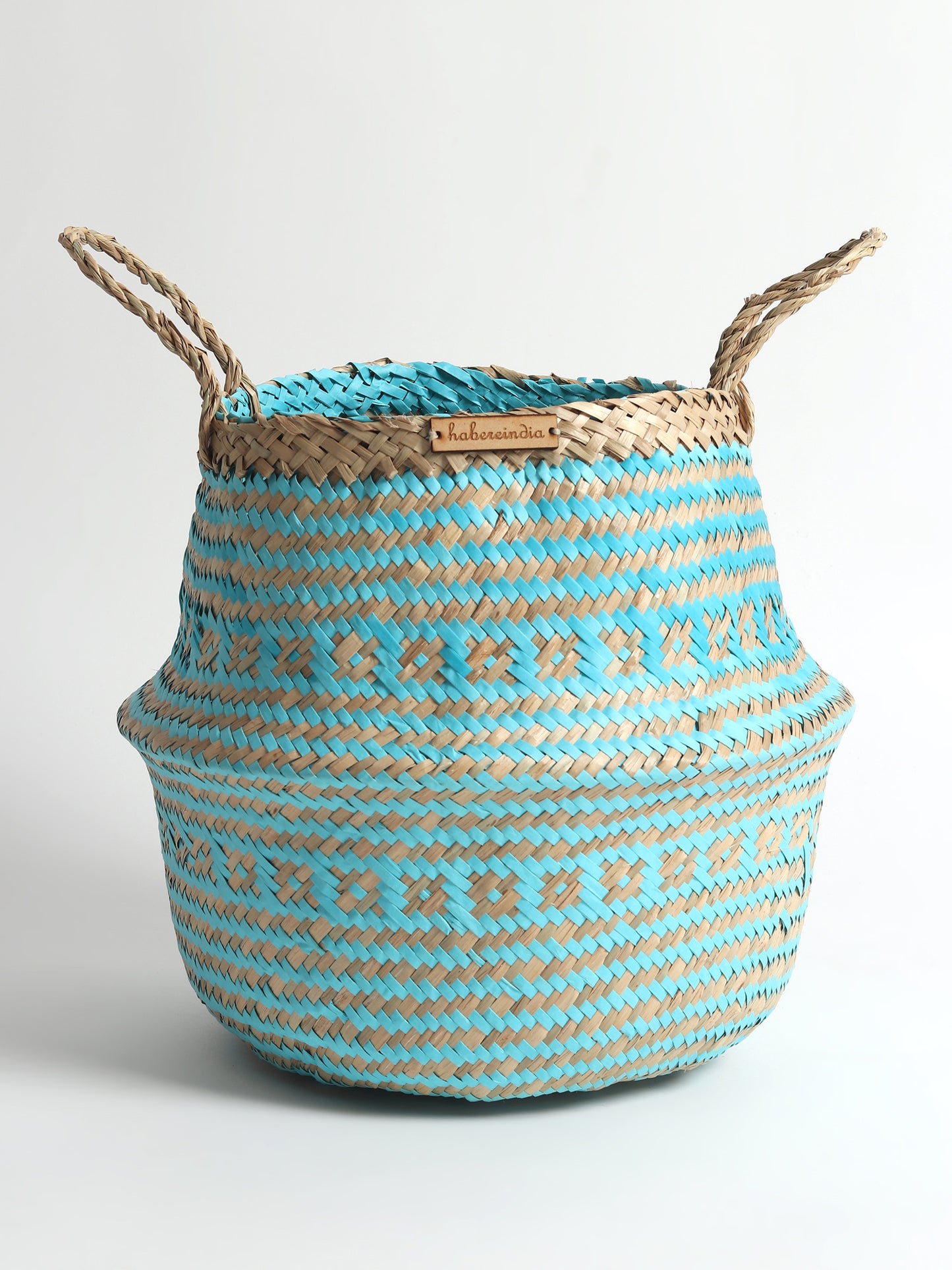 Seagrass Plant & Storage Baskets - Blue