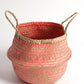 Seagrass Plant & Storage Baskets - Pink