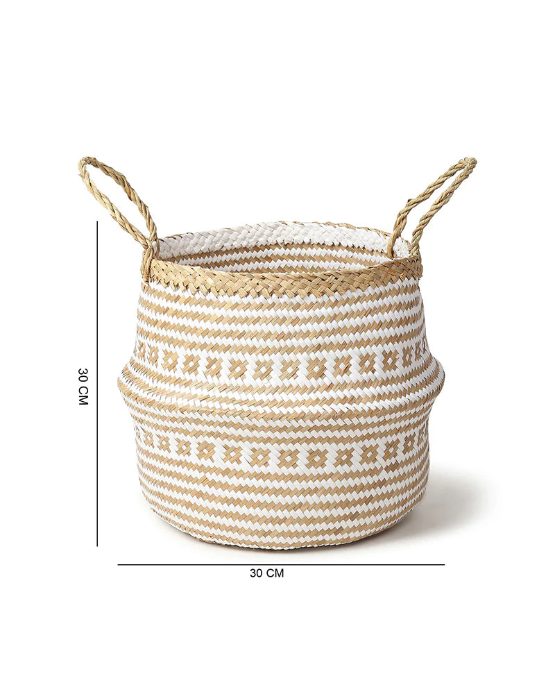 Woven Belly Basket for Indoor Plants & Cozy Corners