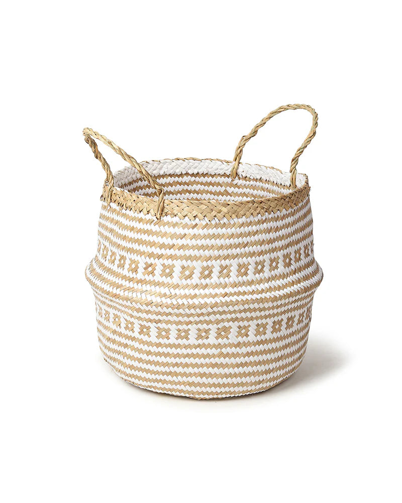 Woven Belly Basket for Indoor Plants & Cozy Corners