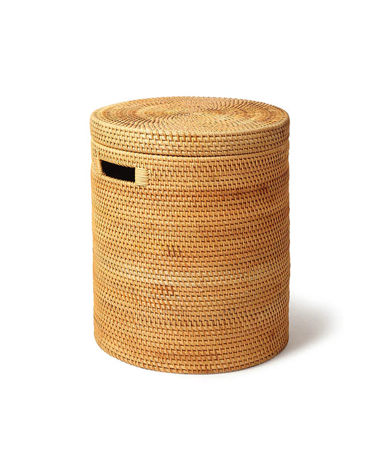 Rattan Laundry Hamper with Lid for Clothes, Toys, and Home Storage