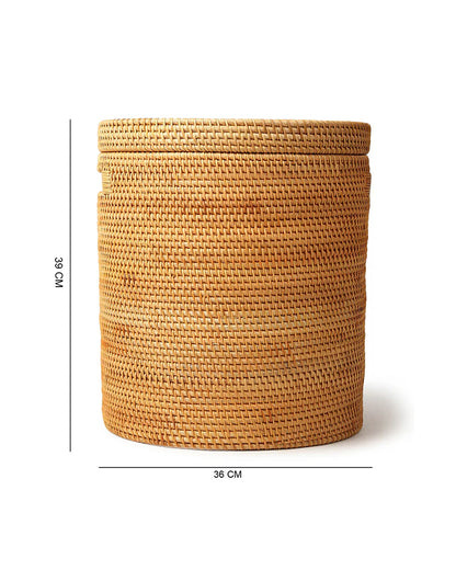 Rattan Laundry Hamper with Lid for Clothes, Toys, and Home Storage