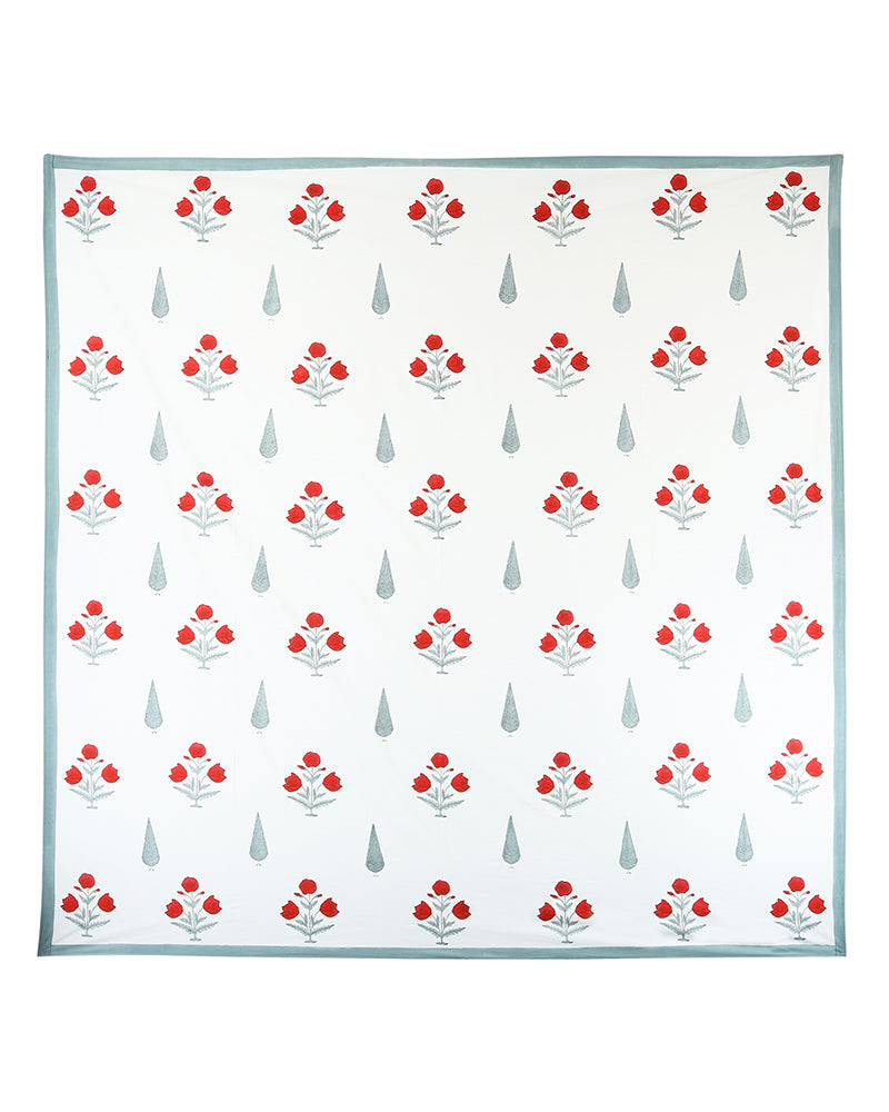 Jaipur Handblock Printed 100% Premium Cotton King Bed Sheet Set with Coordinated Pillow Covers