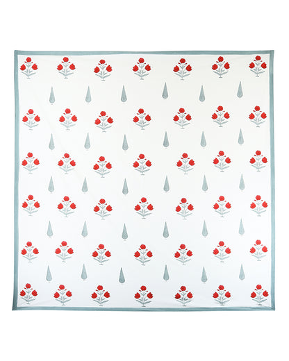 Jaipur Handblock Printed 100% Premium Cotton King Bed Sheet Set with Coordinated Pillow Covers