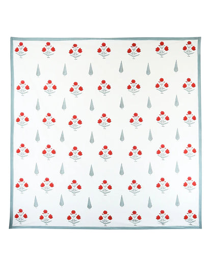 Jaipur Handblock Printed 100% Premium Cotton King Bed Sheet Set with Coordinated Pillow Covers