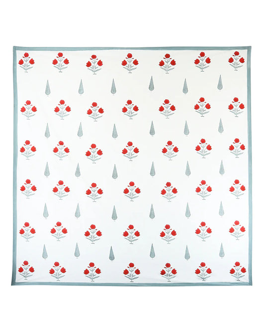 Jaipur Handblock Printed 100% Premium Cotton King Bed Sheet Set with Coordinated Pillow Covers