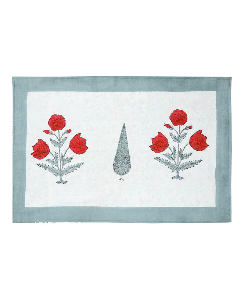 Jaipur Handblock Printed 100% Premium Cotton King Bed Sheet Set with Coordinated Pillow Covers