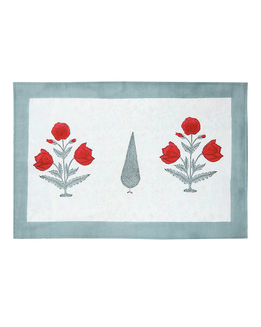 Jaipur Handblock Printed 100% Premium Cotton King Bed Sheet Set with Coordinated Pillow Covers