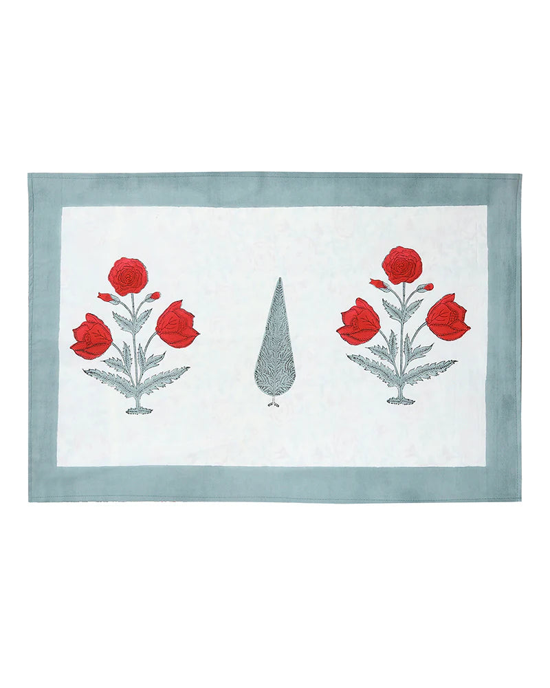 Jaipur Handblock Printed 100% Premium Cotton King Bed Sheet Set with Coordinated Pillow Covers