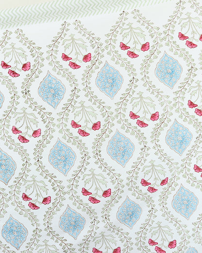 Elegant Jaipur Handblock Printed 100% Premium Cotton King Size Bed Sheet with 2 Pillow Covers