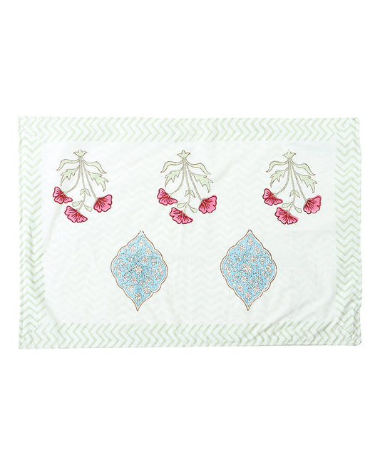 Elegant Jaipur Handblock Printed 100% Premium Cotton King Size Bed Sheet with 2 Pillow Covers