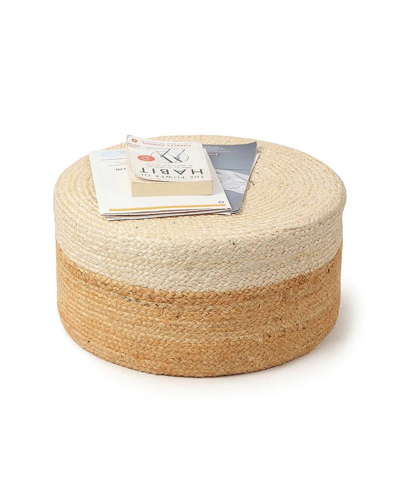 Boho Style Jute Ottoman Stools for Comfortable Seating