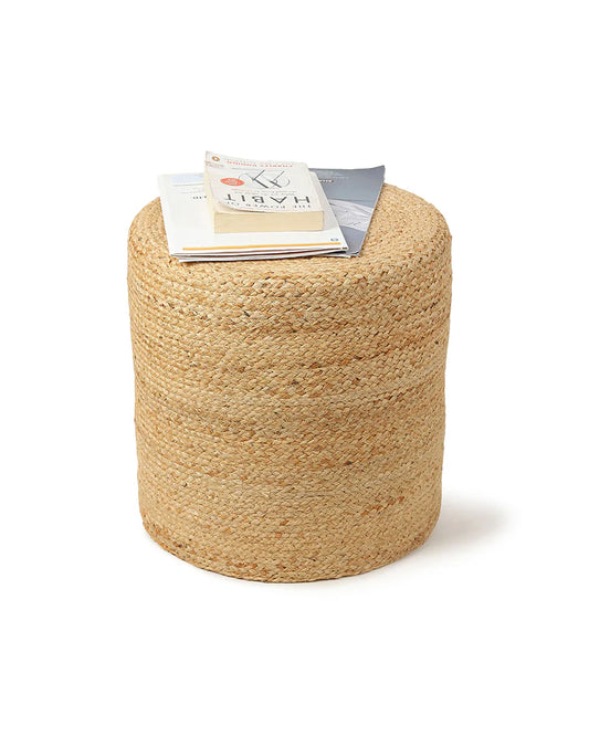 Comfortable Jute Pouffes for Relaxed Living Room