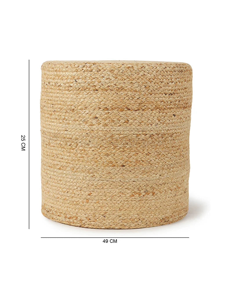 Comfortable Jute Pouffes for Relaxed Living Room