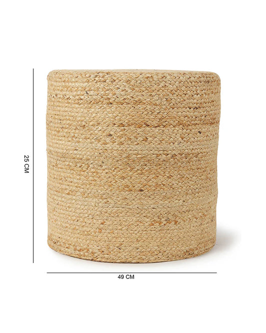Comfortable Jute Pouffes for Relaxed Living Room