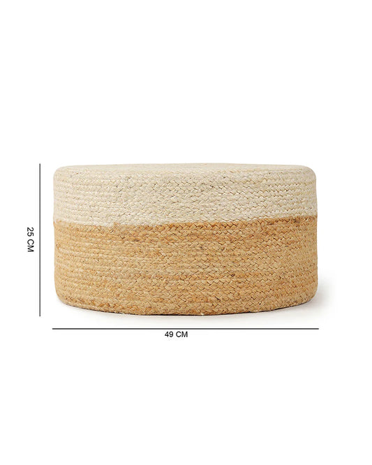 Boho Style Jute Ottoman Stools for Comfortable Seating