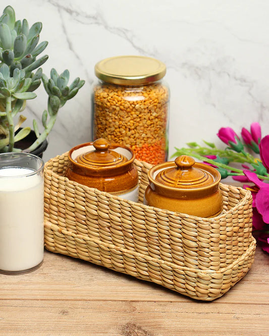 Handcrafted Seagrass Box for Desk & Wardrobe Organization