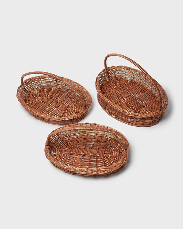 Wicker Oval Storage Baskets for Home, Office, and Utility Spaces
