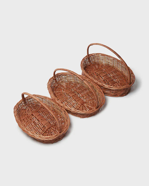 Wicker Oval Storage Baskets for Home, Office, and Utility Spaces