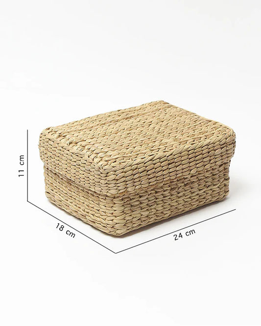 Handwoven Seagrass Organizer Box for Jewelry & Small Essentials
