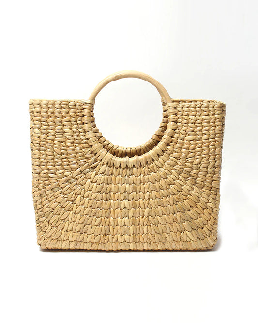 Classic Seagrass Shopping Basket & Cane Handle Tote
