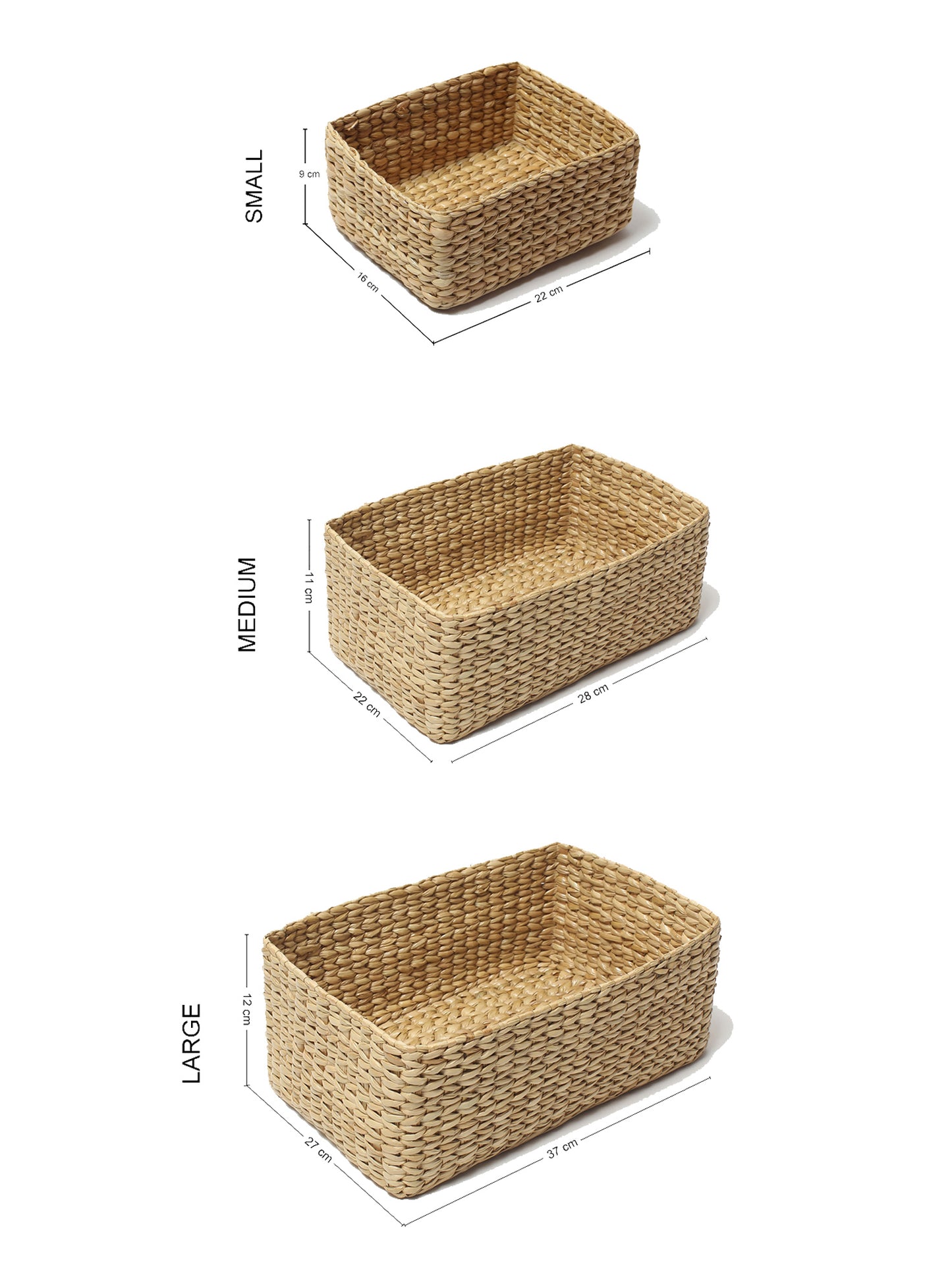 Seagrass Organiser Trays - Set of 3