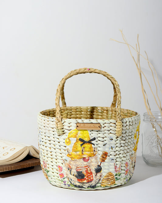 Seagrass Fruit Basket | Round Hamper Basket