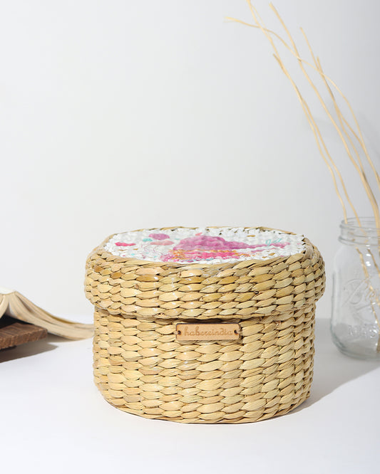 Seagrass Lid Box | Round Gift Box | Storage Box