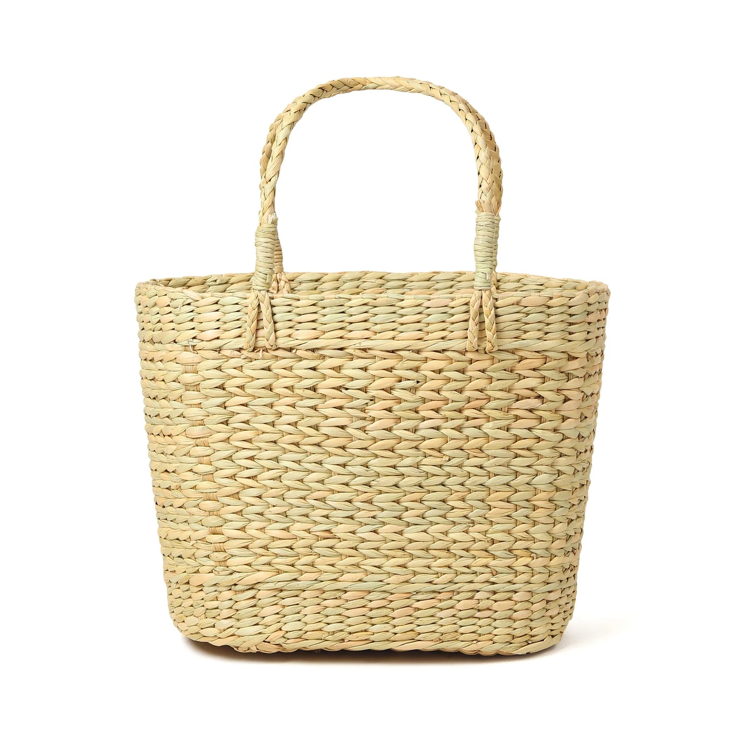 Embroidered Seagrass Shopping Bag Handmade for Storage & Daily Use