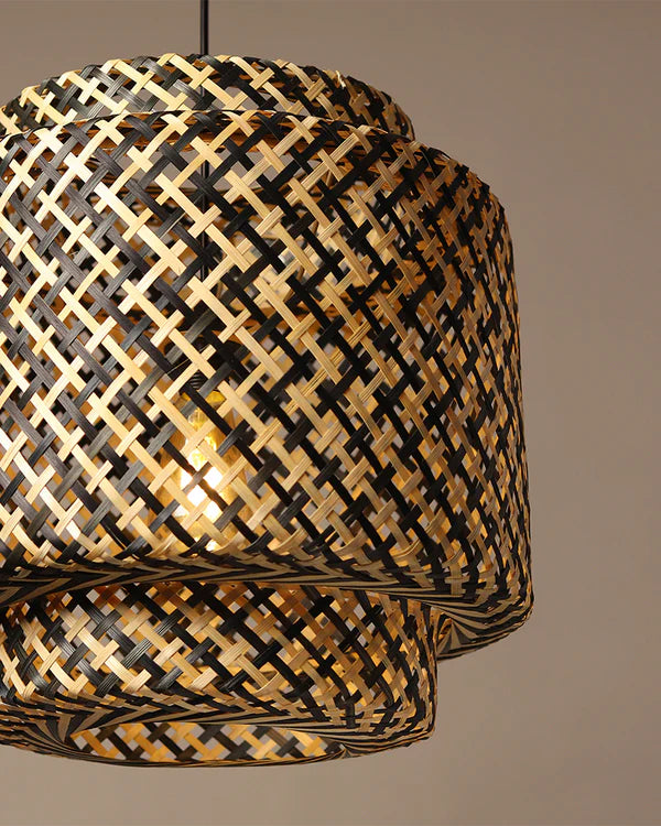 Artistic Bamboo Hanging Lamp for Balcony and Patio