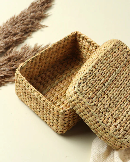 Handwoven Seagrass Organizer Box for Jewelry & Small Essentials