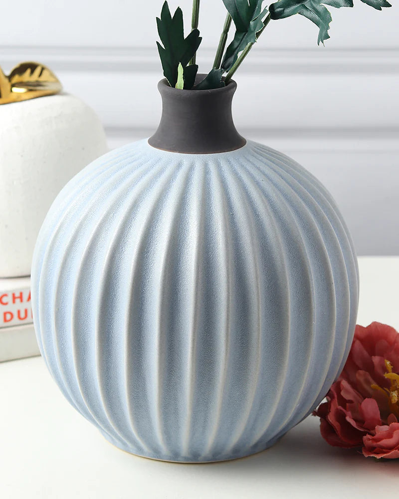 Curved Ceramic Vase for Minimalist Room Decor