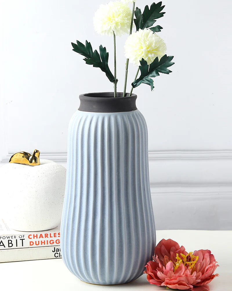 Round Ceramic Vase for Tabletop Centerpieces