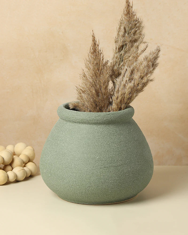 Matte Finish Ceramic Vase for Shelf Styling