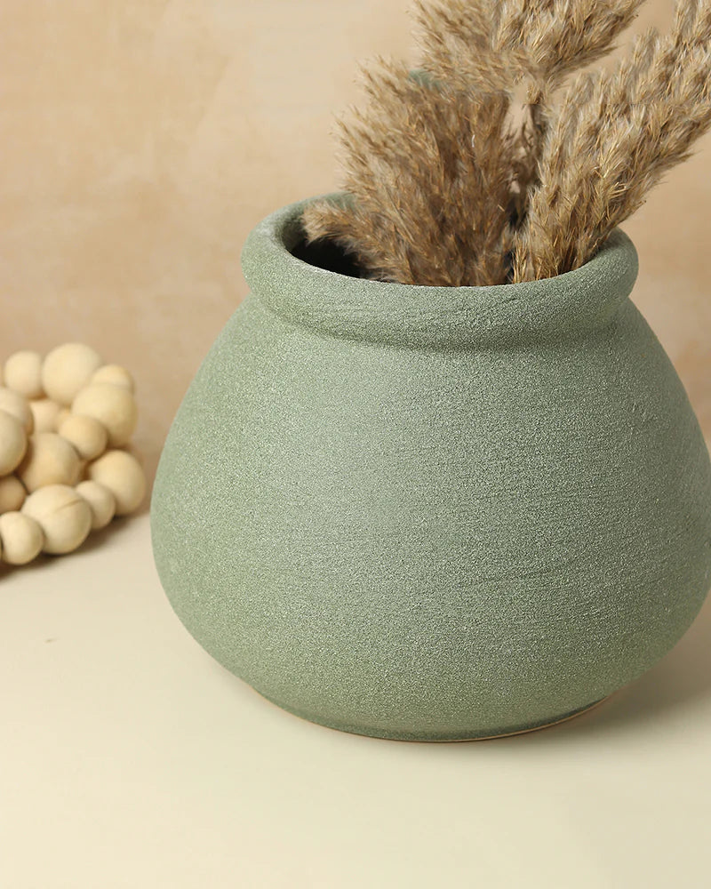 Matte Finish Ceramic Vase for Shelf Styling