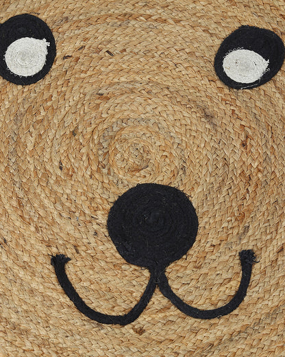 Jute Round Floor Mats | Jute Carpet for Living Room | Tiger Rug - White, 3Ft