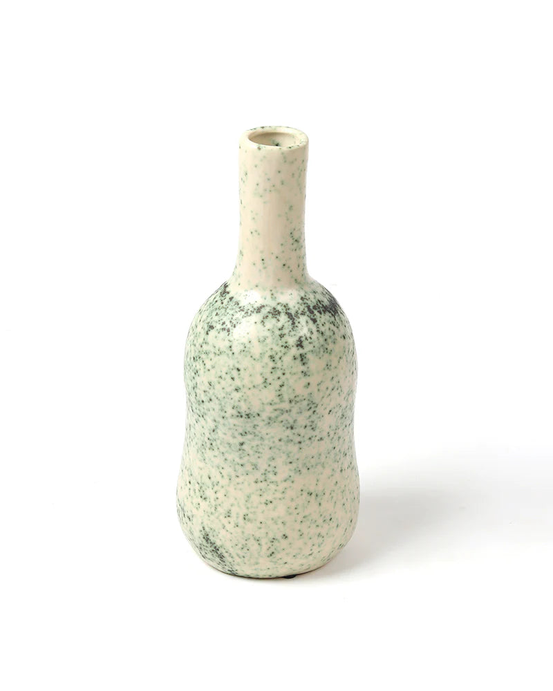 Glossy Green Ceramic Flower Pot for Tabletop Decor