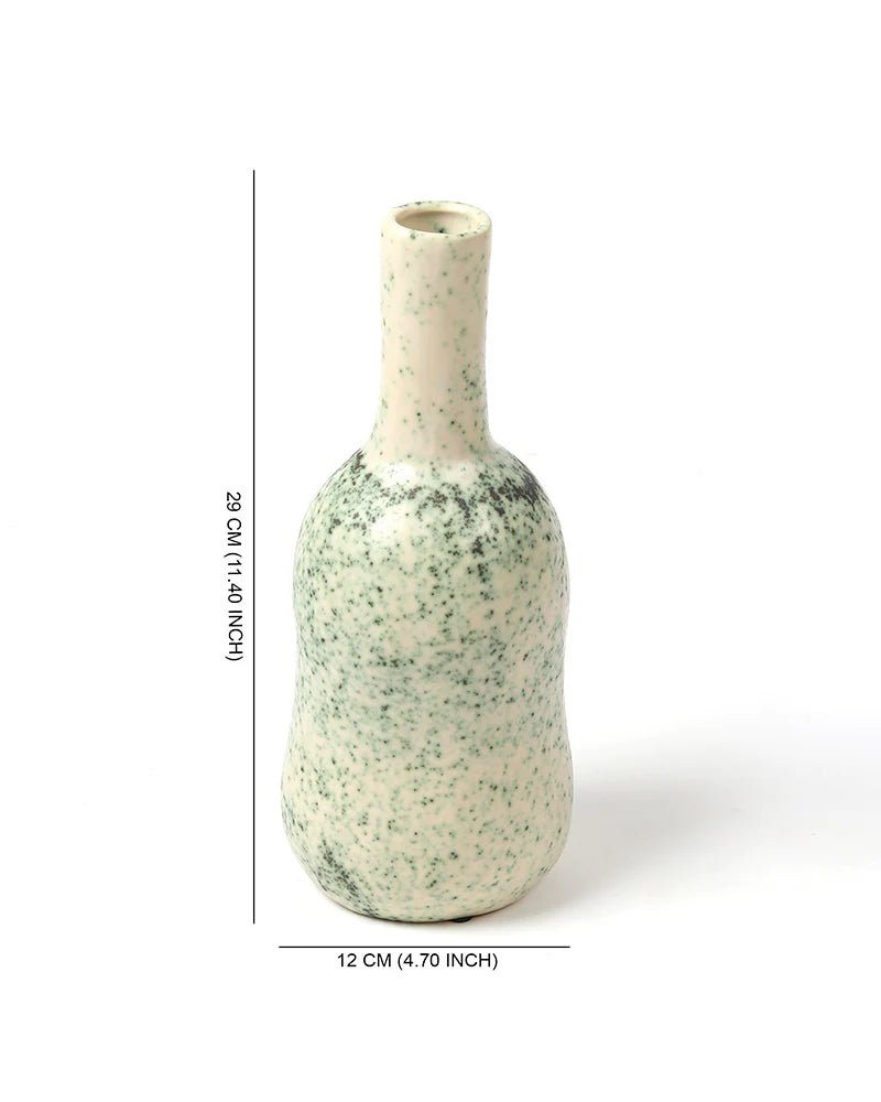 Glossy Green Ceramic Flower Pot for Tabletop Decor