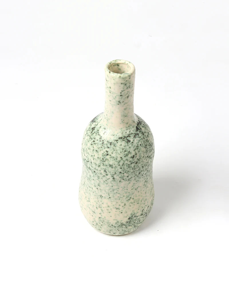 Glossy Green Ceramic Flower Pot for Tabletop Decor