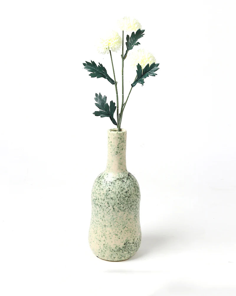 Glossy Green Ceramic Flower Pot for Tabletop Decor