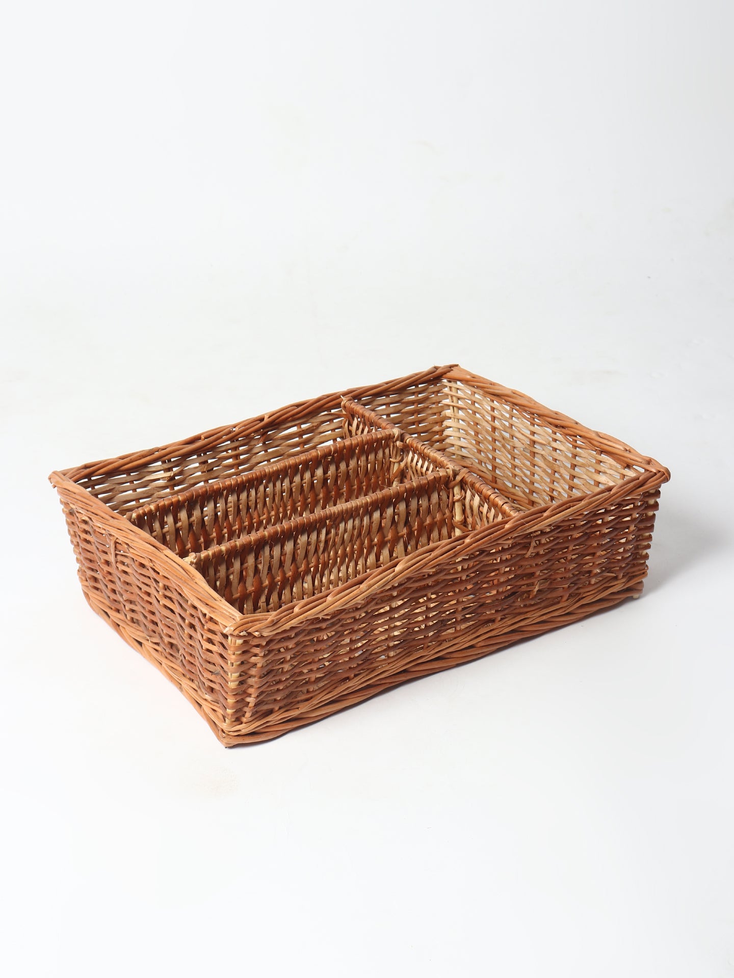 Wicker Organiser Tray with Partition